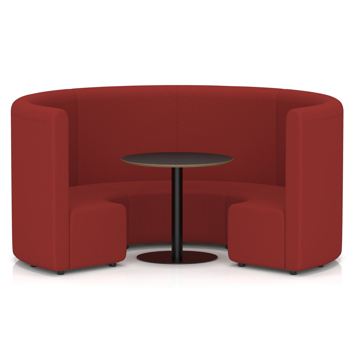 Commercial circular booth seating high back with black table – Extent
