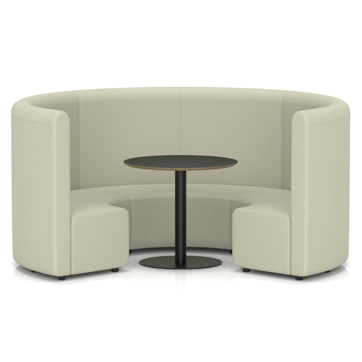 Commercial circular booth seating high back with black table – Futurist