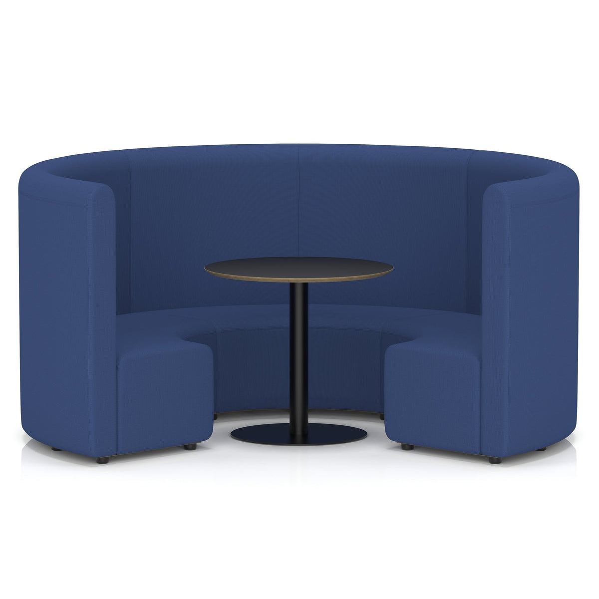 Commercial circular booth seating high back with black table – Perennial