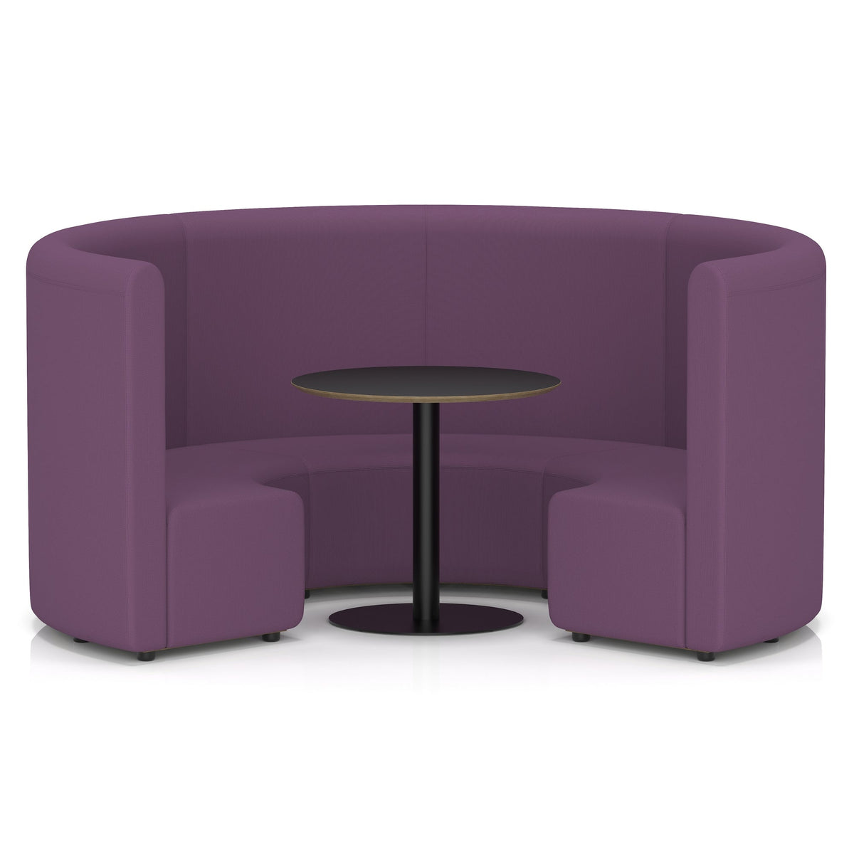 Commercial circular booth seating high back with black table – Prime