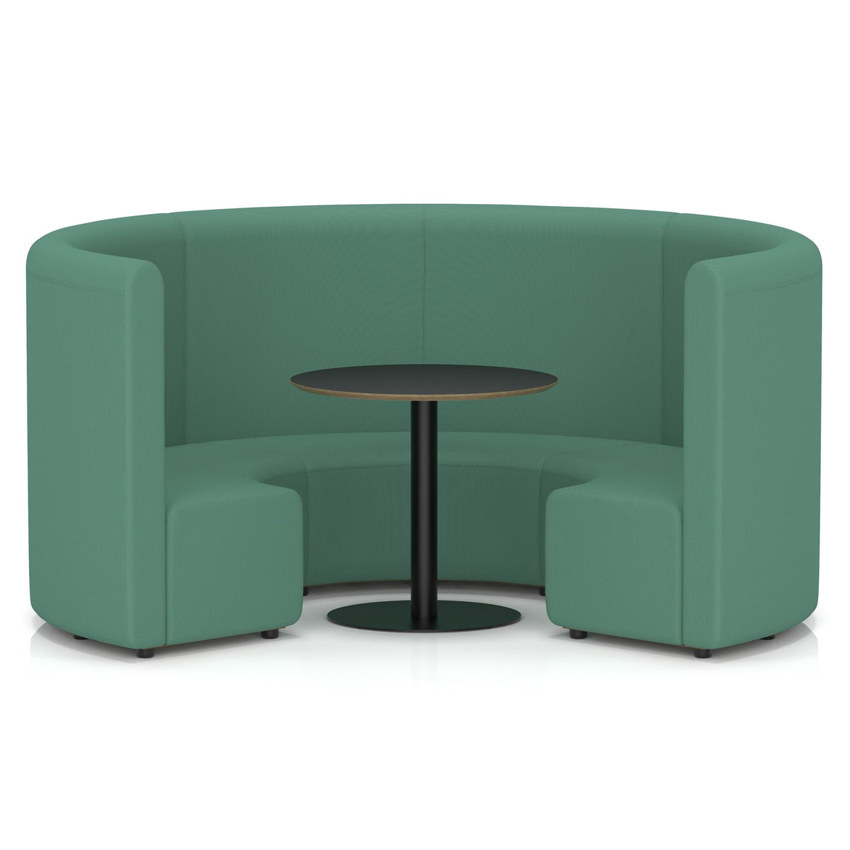 Commercial circular booth seating high back with black table – Rest