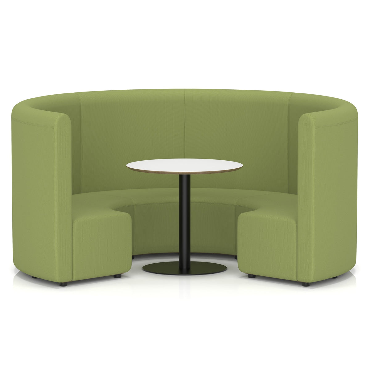 Commercial circular booth seating high back with white table – Endurance