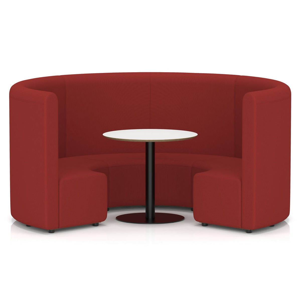 Commercial circular booth seating high back with white table – Extent
