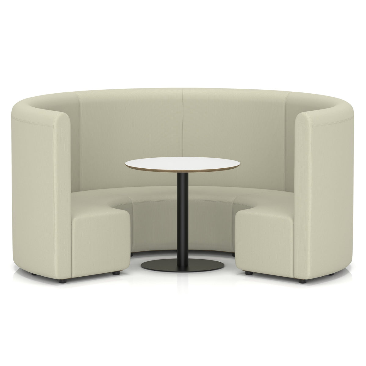 Commercial circular booth seating high back with white table – Futurist