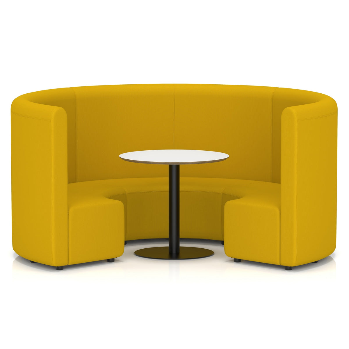 Commercial circular booth seating high back with white table – Occasion