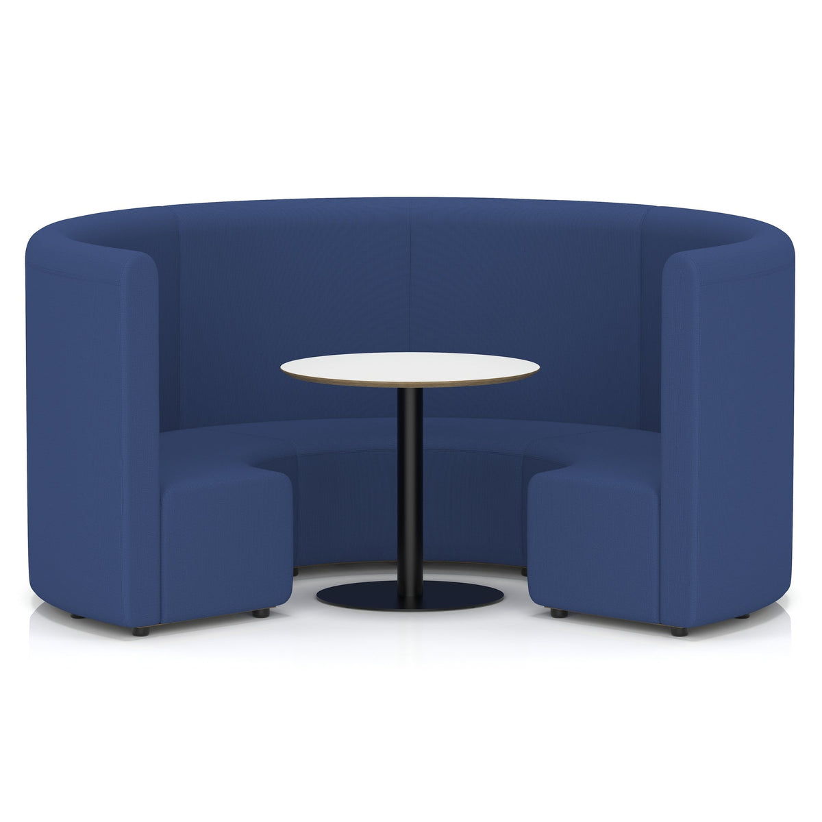 Commercial circular booth seating high back with white table – Perennial