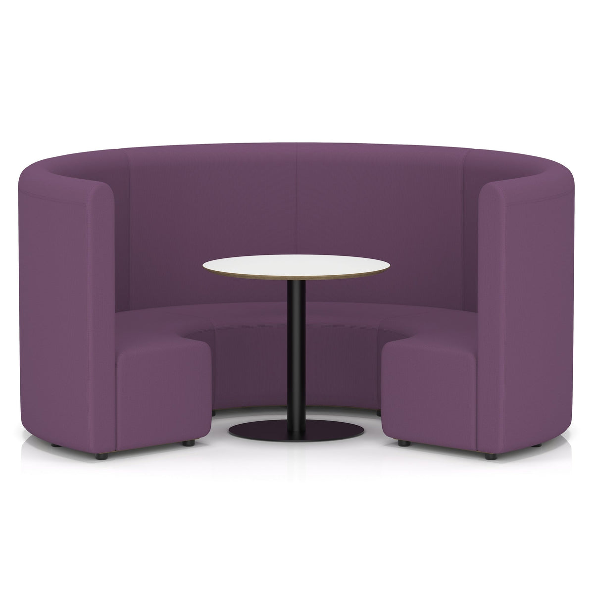 Commercial circular booth seating high back with white table – Prime