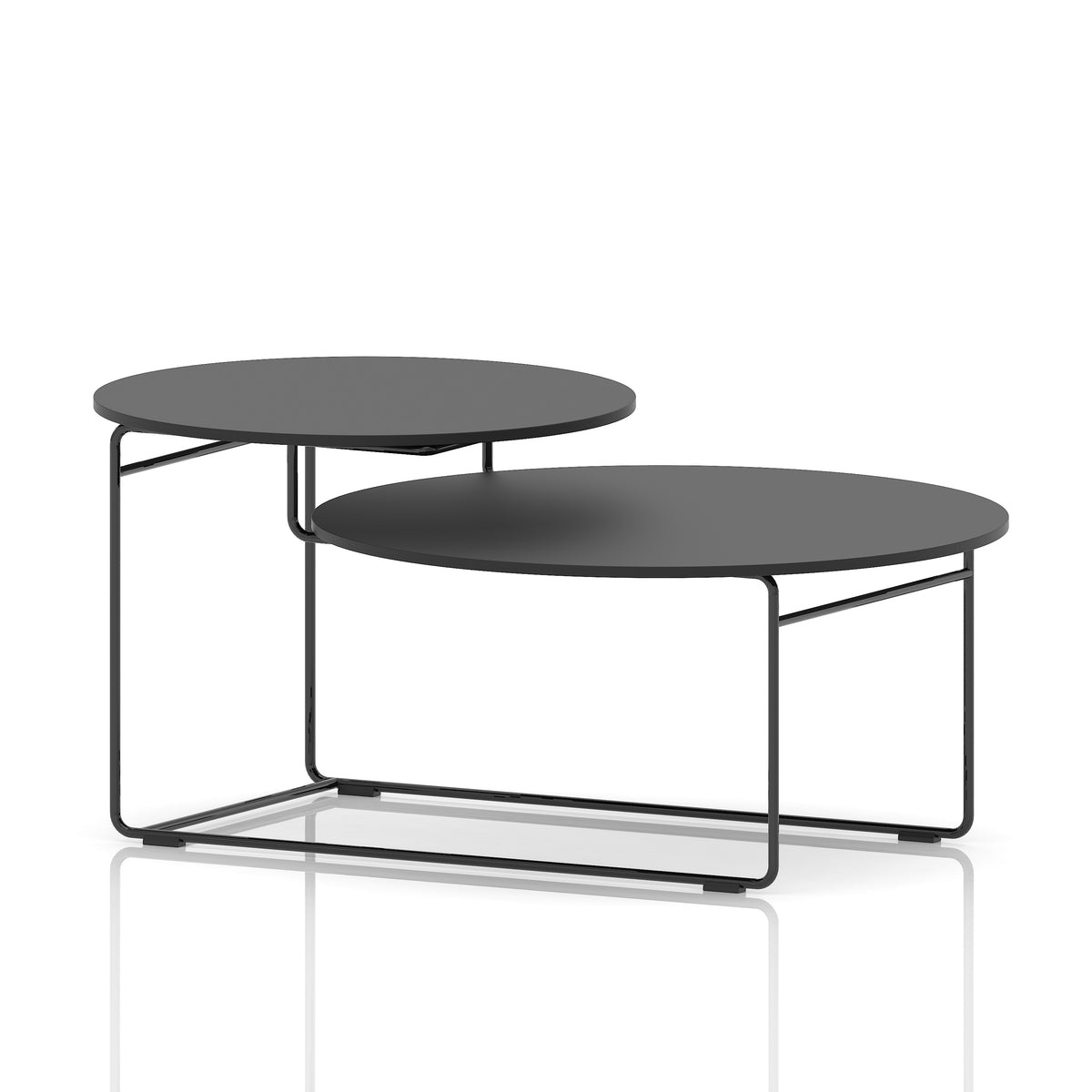 Venn Two-Level Coffee Table Black Black - Industrious Decor