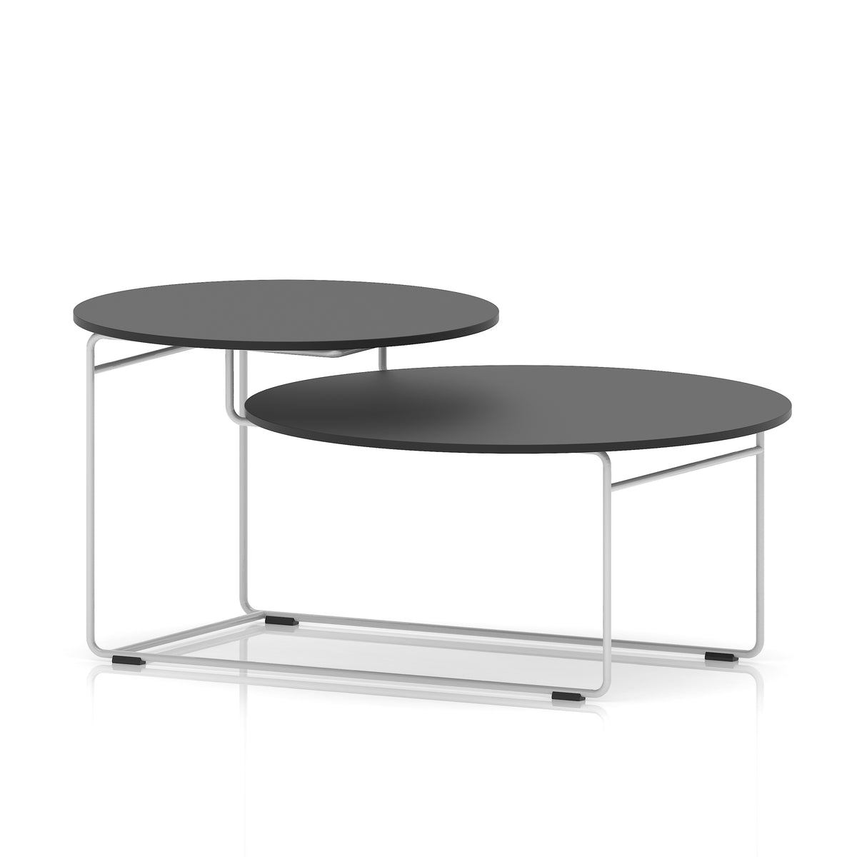 Venn Two-Level Coffee Table Black White - Industrious Decor