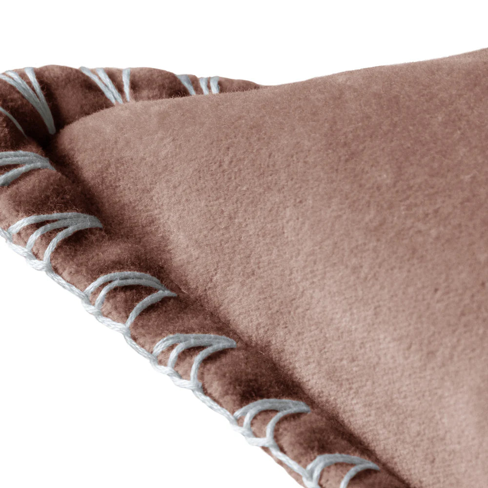Blanket Stitch Velvet Cushion