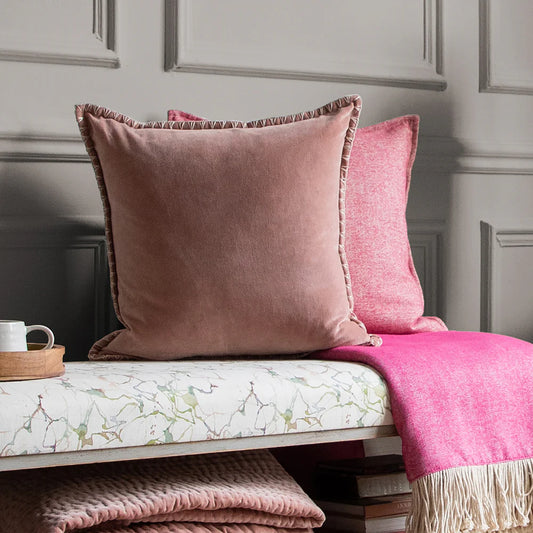 Blanket Stitch Velvet Cushion