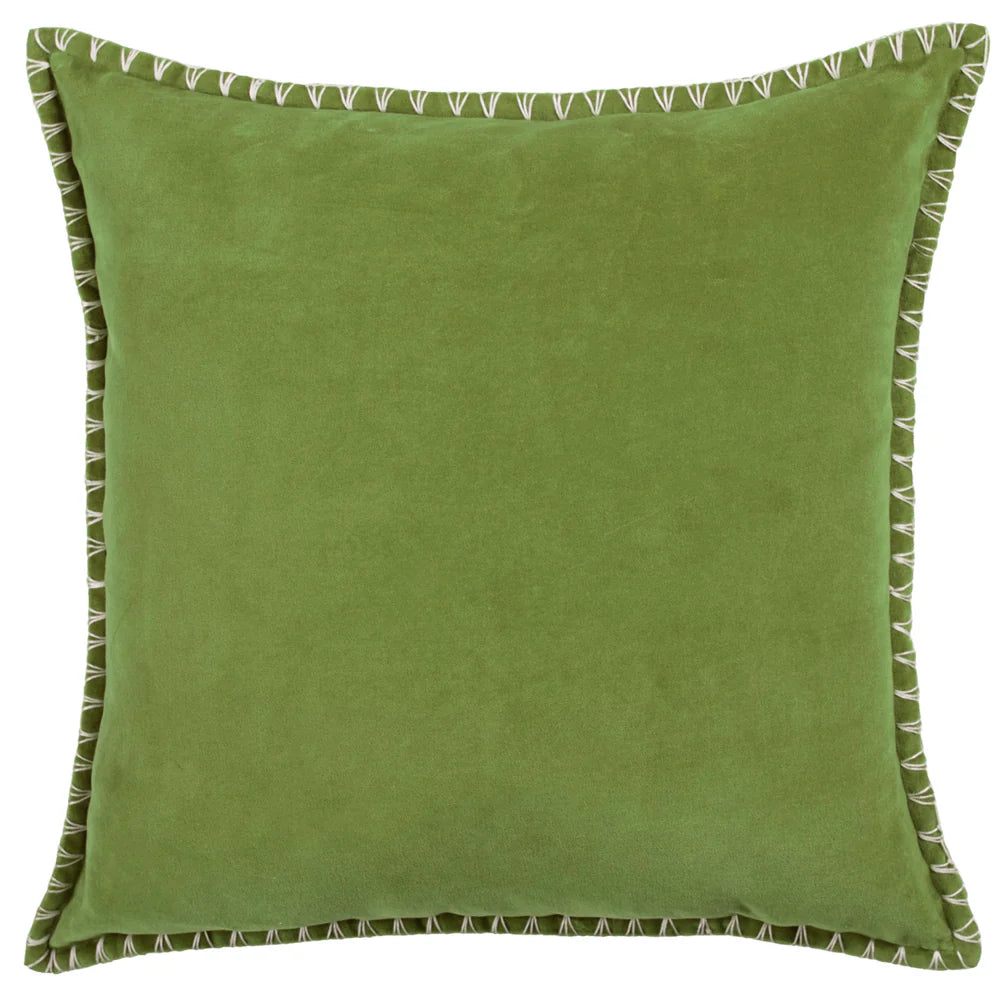 Blanket Stitch Velvet Cushion