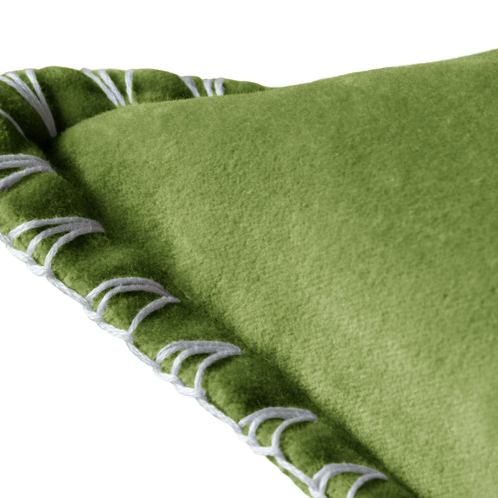 Blanket Stitch Velvet Cushion