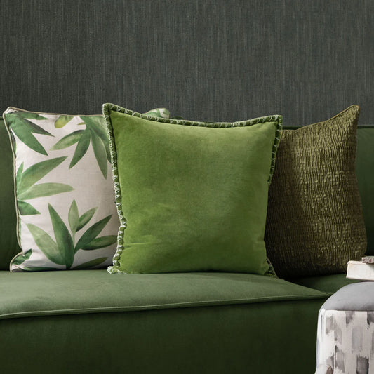 Blanket Stitch Velvet Cushion