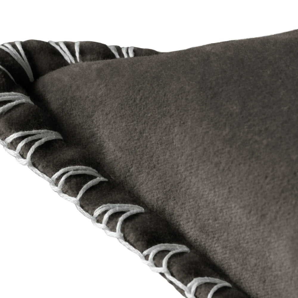 Blanket Stitch Velvet Cushion