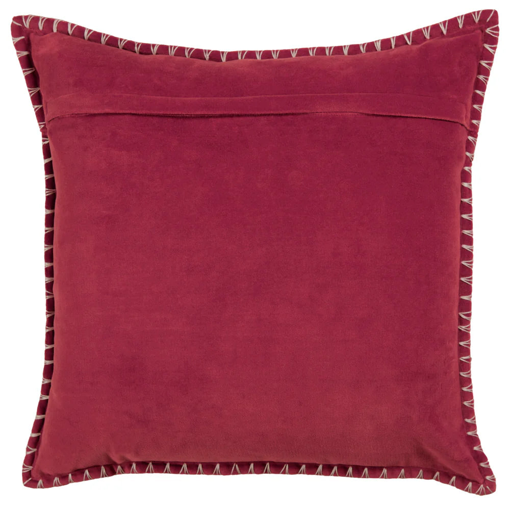 Blanket Stitch Velvet Cushion