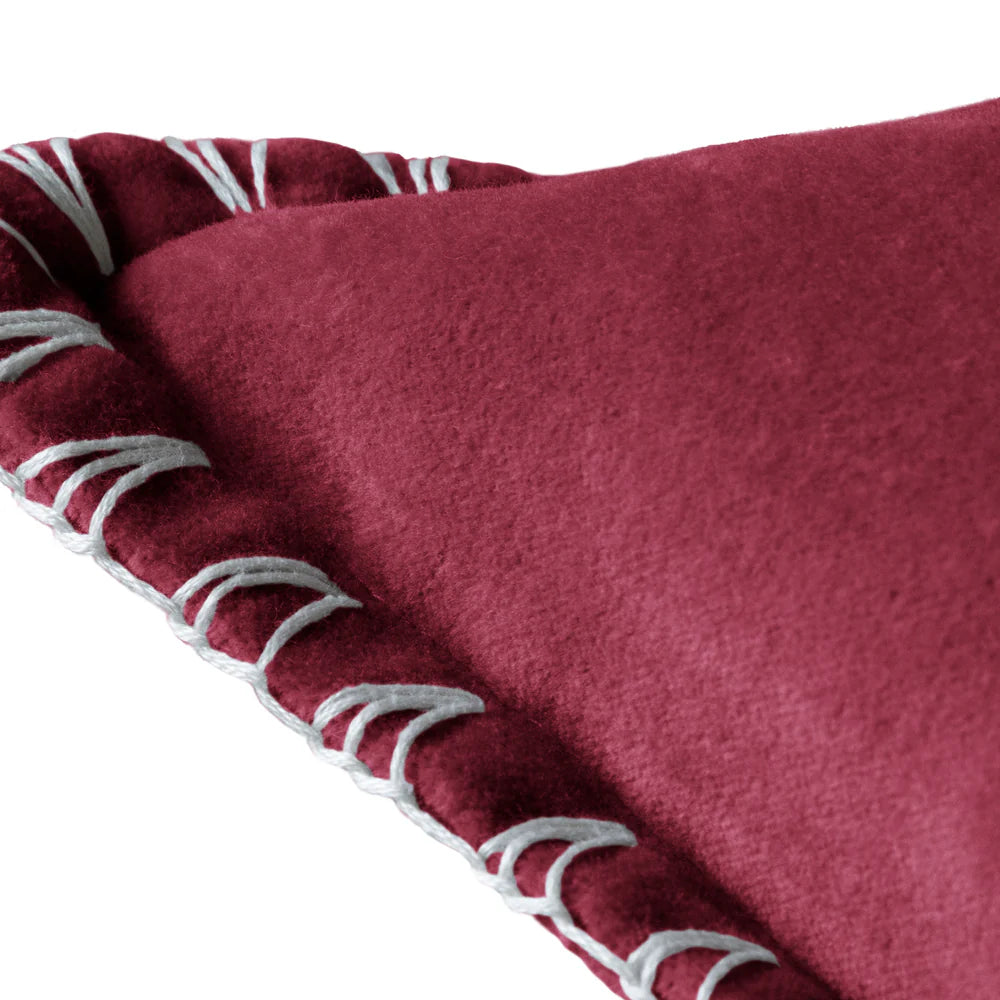 Blanket Stitch Velvet Cushion