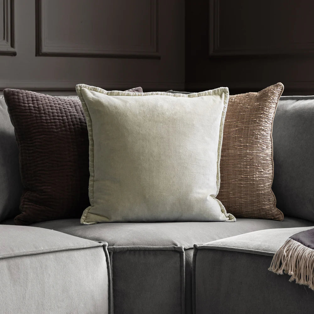 Blanket Stitch Velvet Cushion