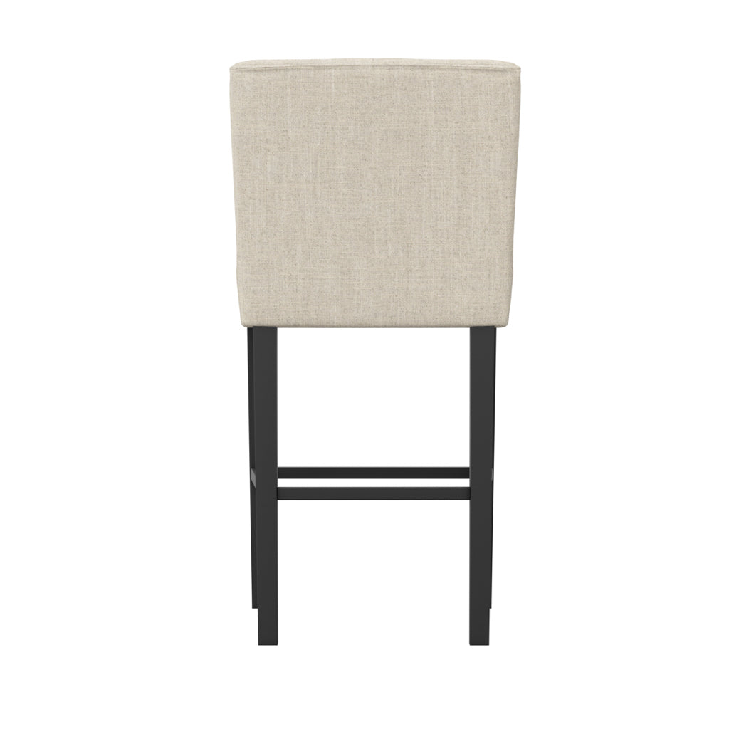 Hartford Counter Stool - Stone Linen with Button Tufting - Industrious Decor