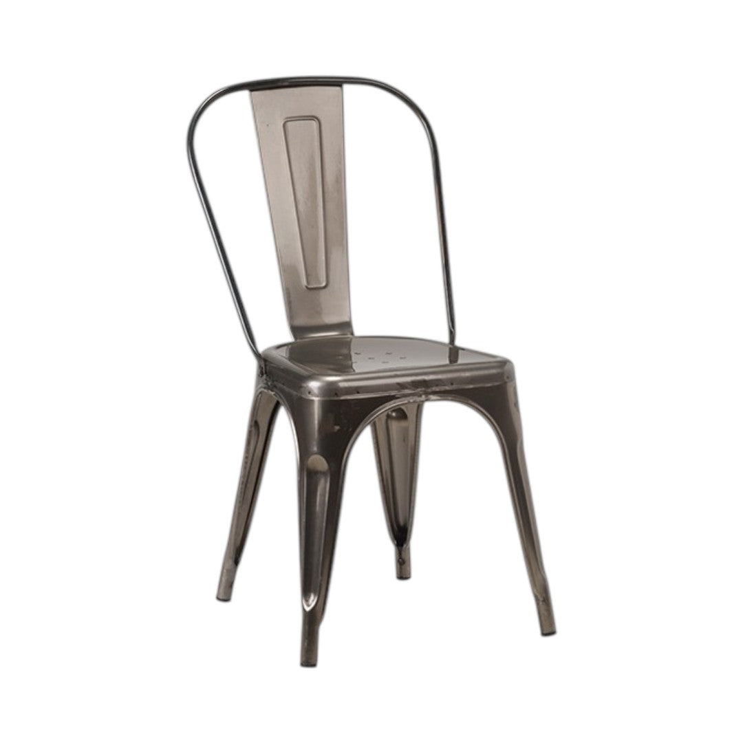 French Bistro Side Chair | 25 RAL Colours | Gun Metal | Matt Black | In Stock Gun Metal Grey — In Stock - Industrious Decor