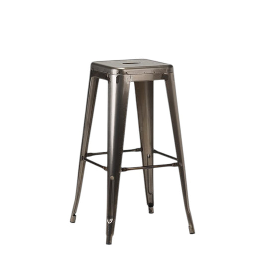 French Bistro High Stool | 25 RAL Colours | Gun Metal | Matt Black | In Stock Gun Metal Grey — In Stock - Industrious Decor