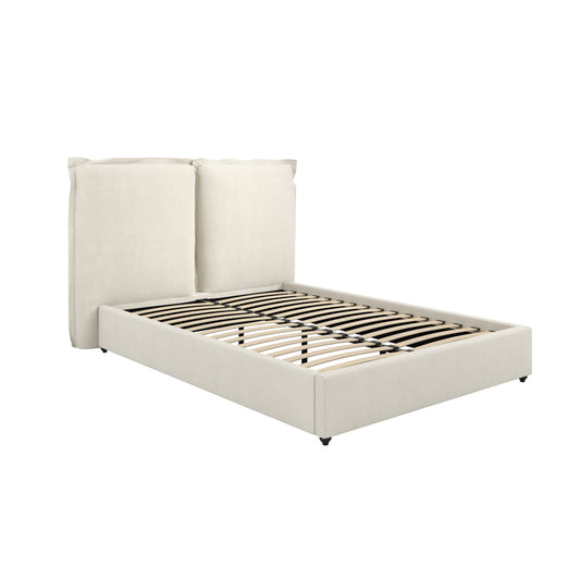 Meadow Double Bed Frame - Ivory Linen - Industrious Decor