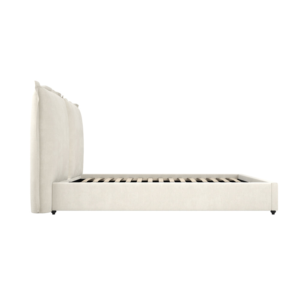 Meadow Double Bed Frame - Ivory Linen - Industrious Decor