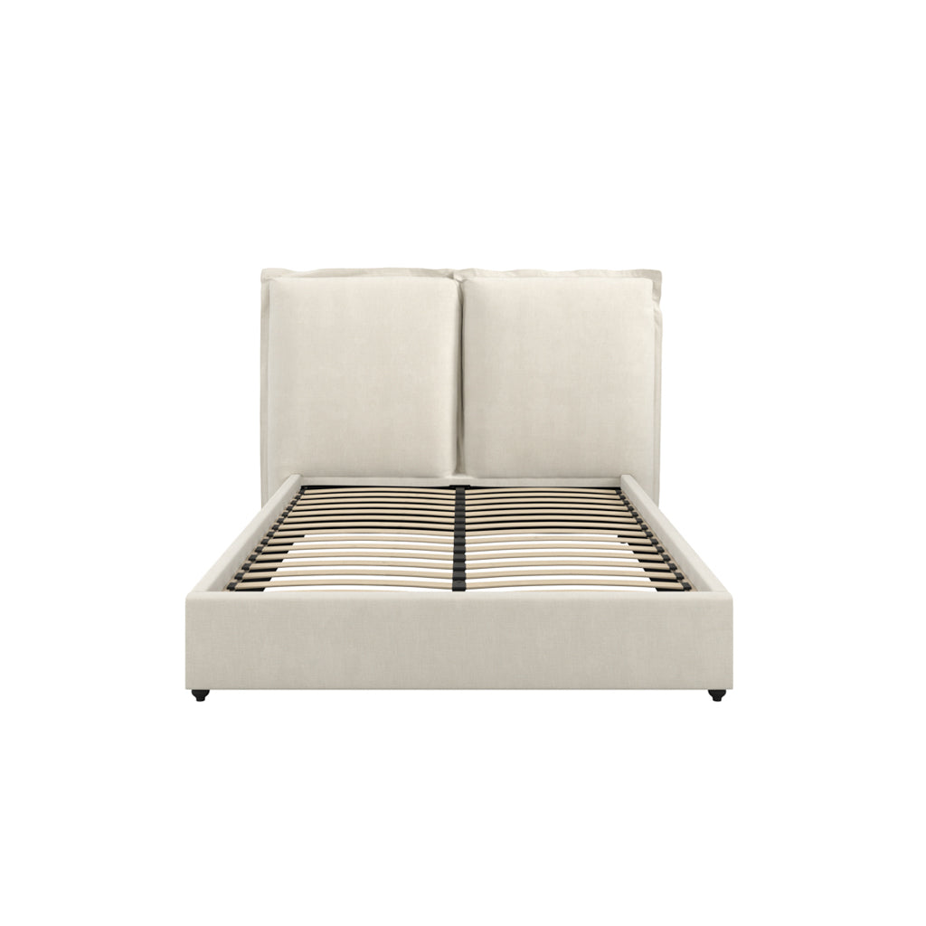 Meadow Double Bed Frame - Ivory Linen - Industrious Decor