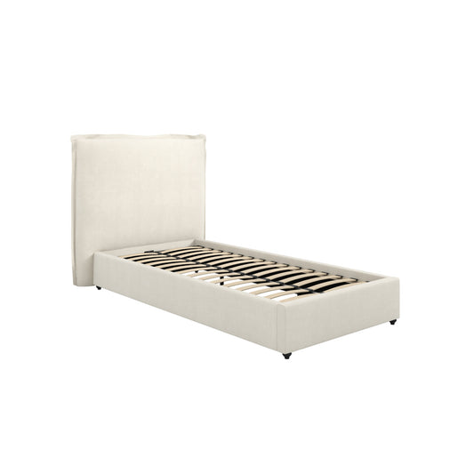 Meadow Single Bed Frame - Ivory Linen - Industrious Decor