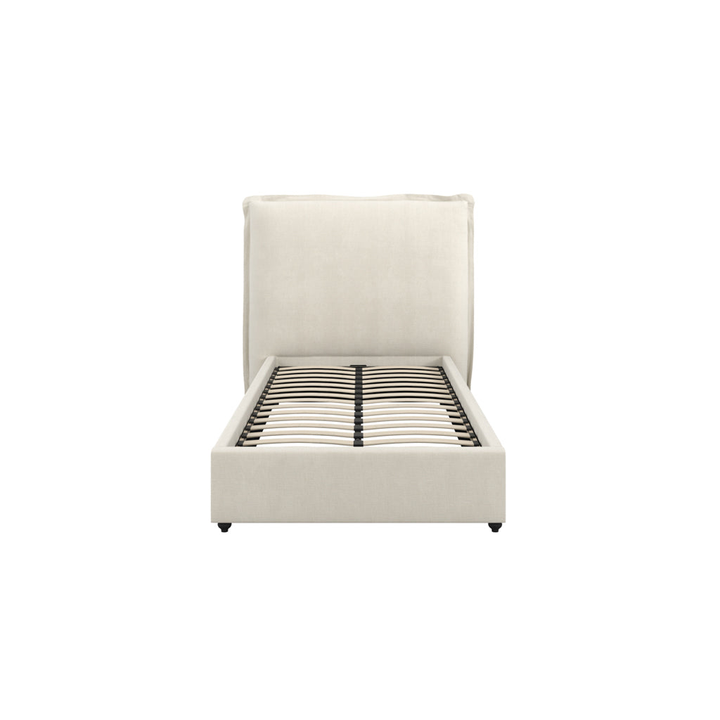Meadow Single Bed Frame - Ivory Linen - Industrious Decor