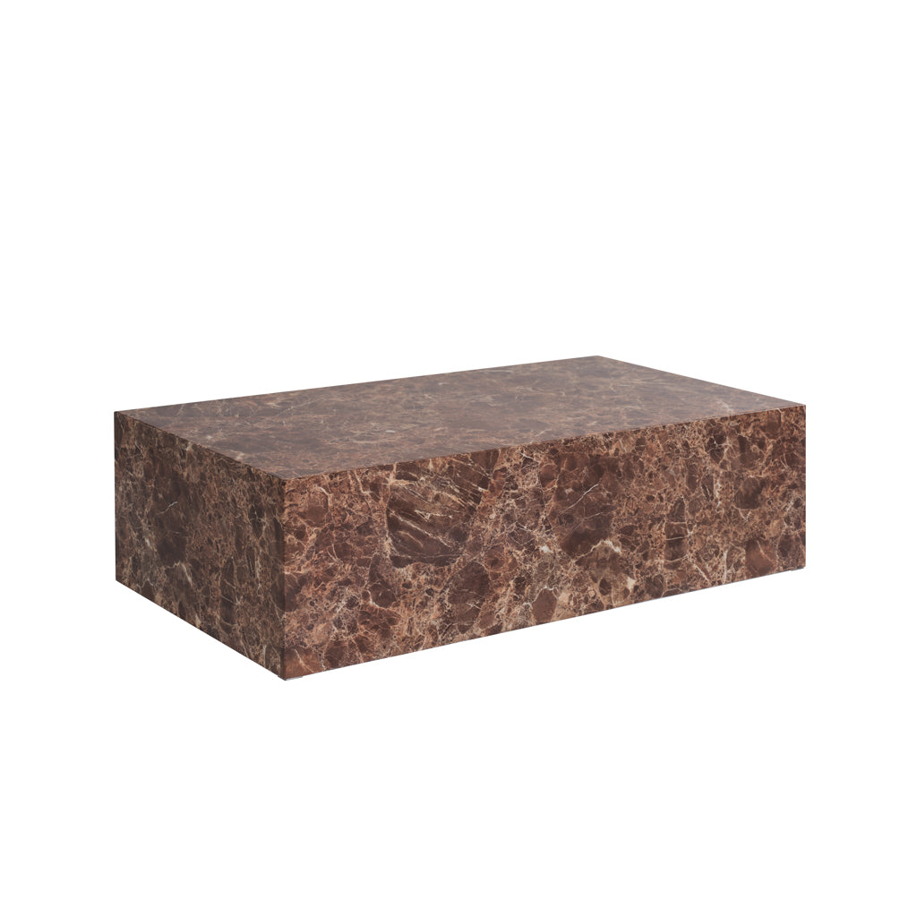 Brown Emperador Faux Marble Coffee Table - Industrious Decor