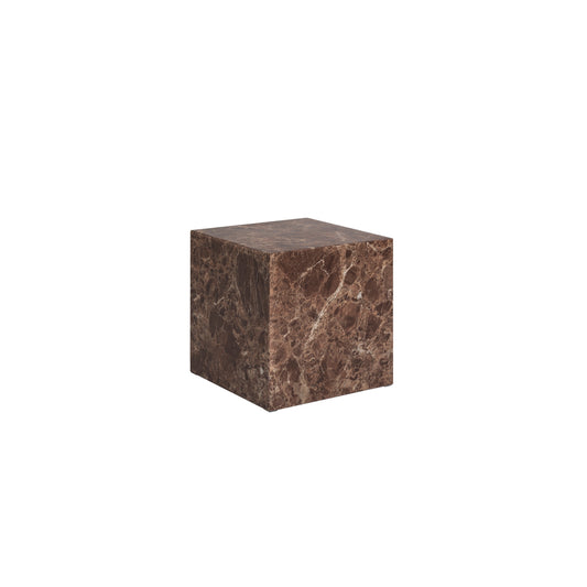 Brown Emperador Faux Marble Side Table - Industrious Decor
