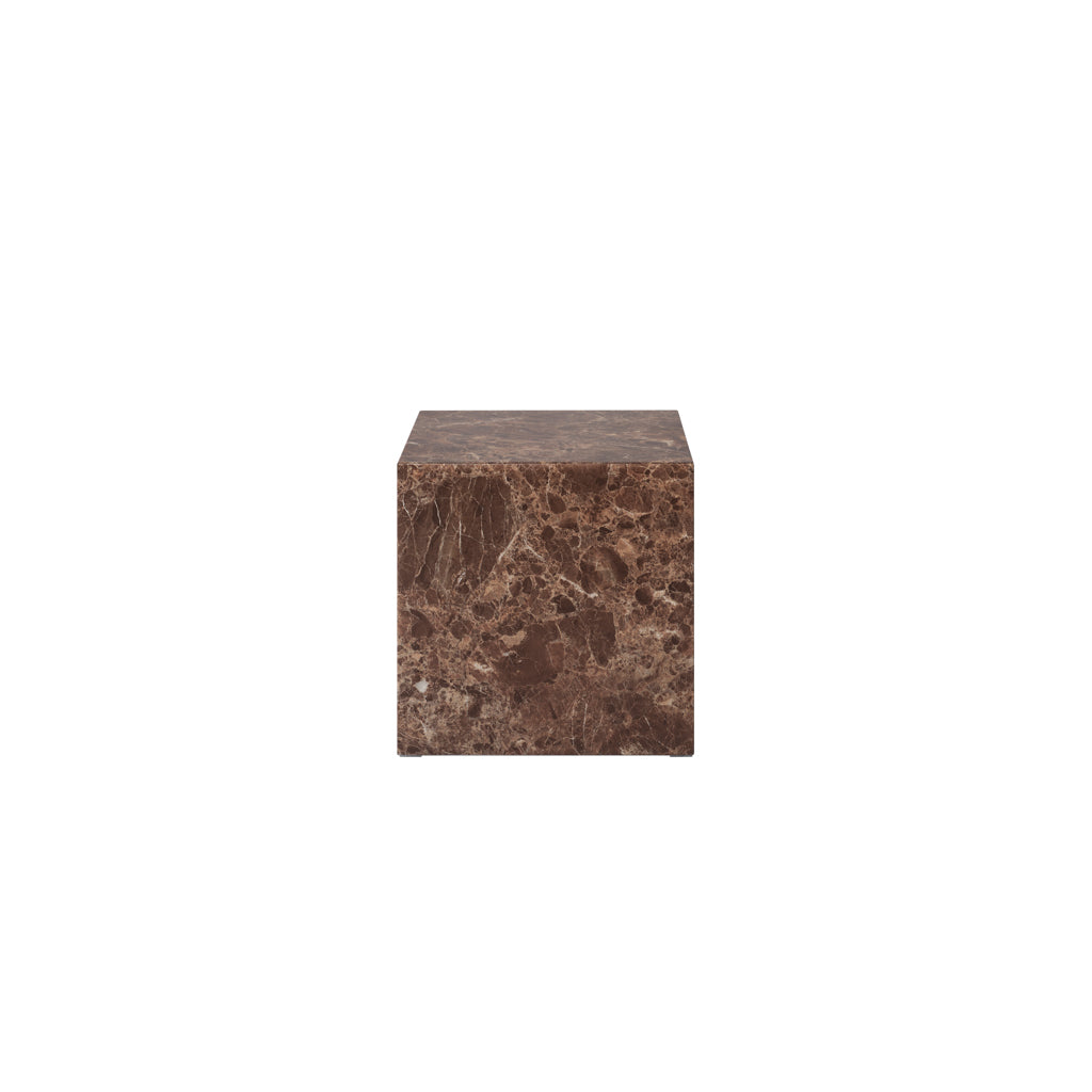 Brown Emperador Faux Marble Side Table - Industrious Decor