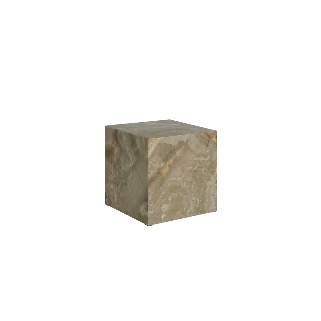 Sage Onyx Faux Marble Side Table - Industrious Decor
