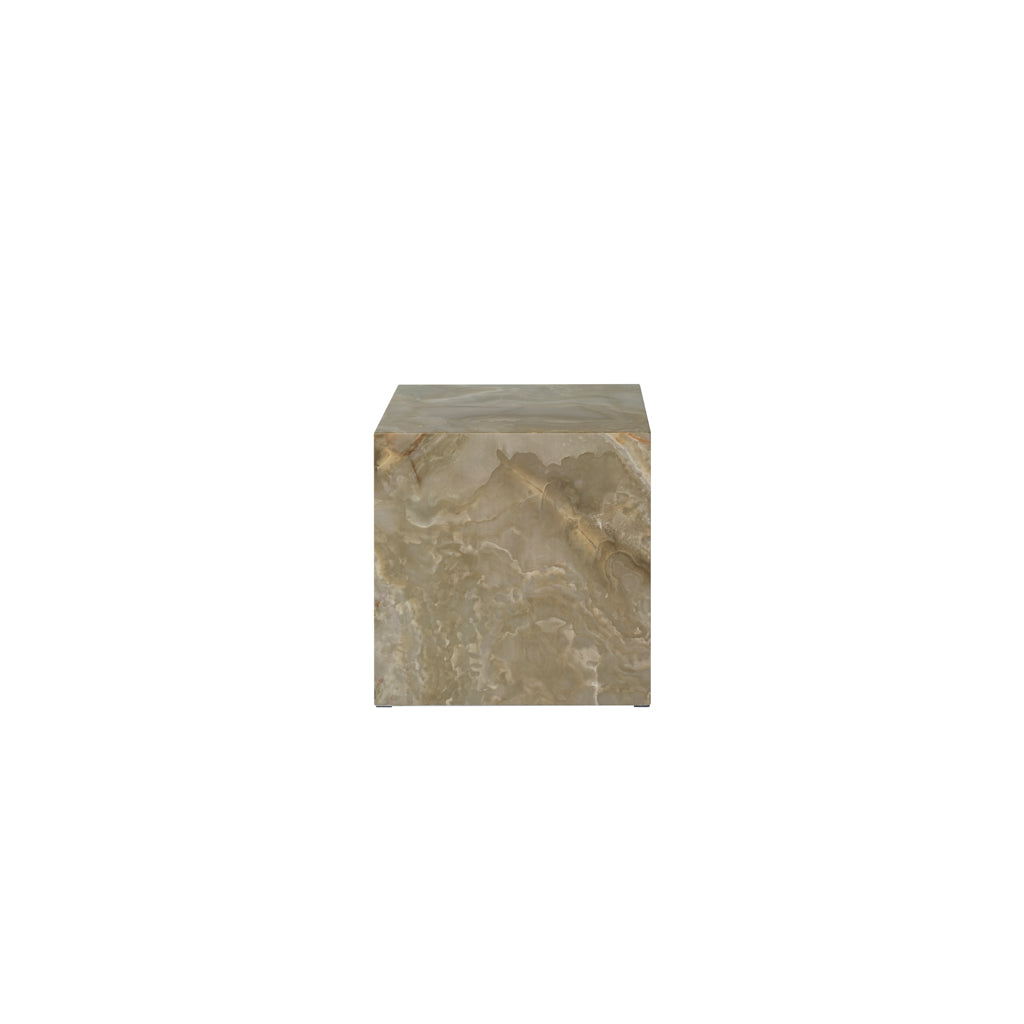 Sage Onyx Faux Marble Side Table - Industrious Decor