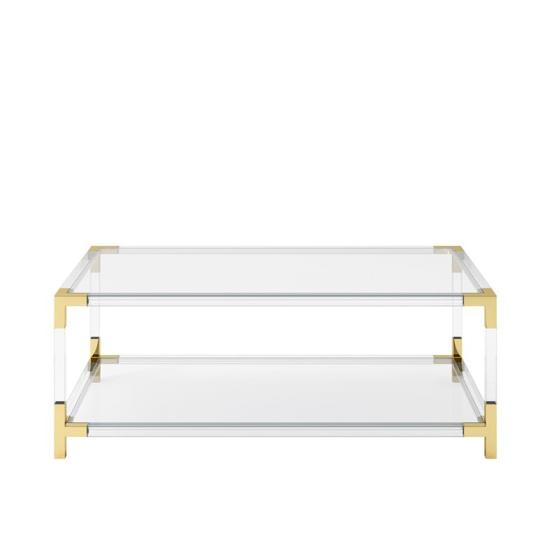Reale Luxury Coffee Table - Brass & Acrylic - Industrious Decor