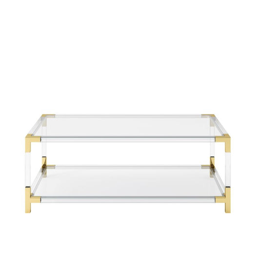 Reale Luxury Coffee Table - Brass & Acrylic - Industrious Decor