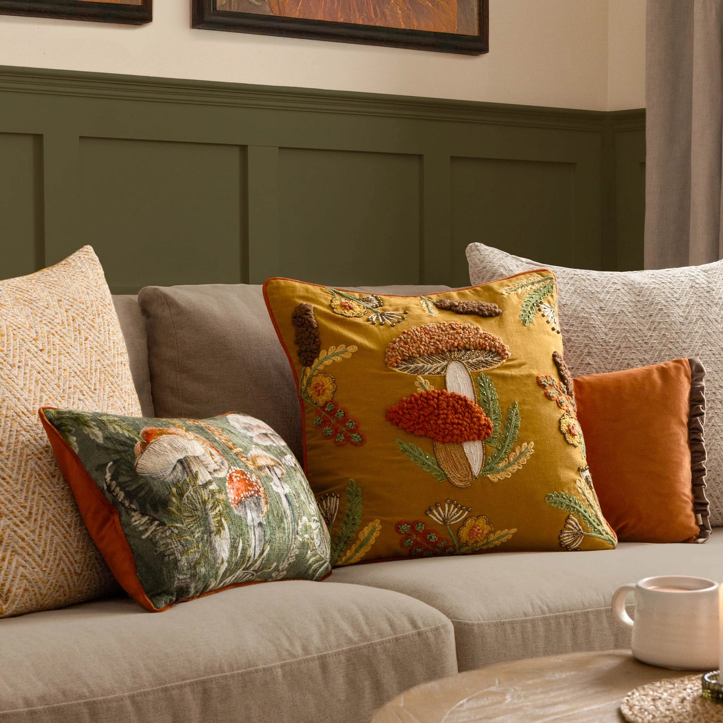 Velvet Ruffle Cushion