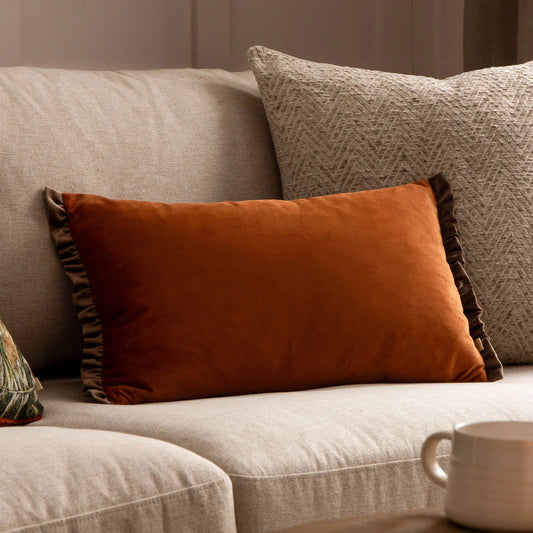 Velvet Ruffle Cushion