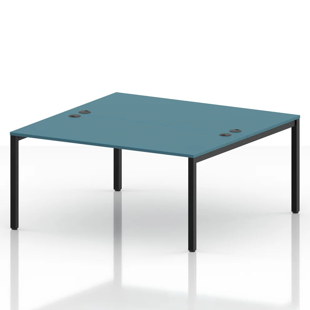 ID Workplace Bench Desk – 2 Person Dark Teal - Industrious Decor
