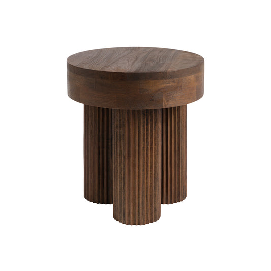 Ridged Side Table Brown - Industrious Decor