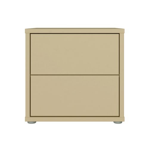 Bloc 2 Drawer Low Bedside Cabinet in Butter Yellow - Industrious Decor