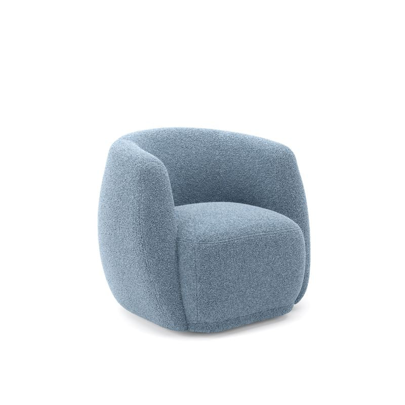Boo Accent Chair - Soft Blue Boucle Lounge Chair - Industrious Decor