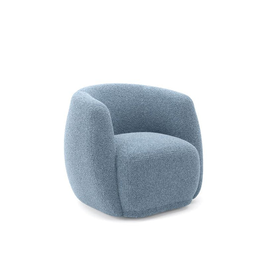 Boo Accent Chair - Soft Blue Boucle Lounge Chair - Industrious Decor