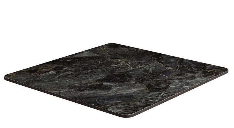 Ceramic Square Table – Black & Brass - Industrious Decor