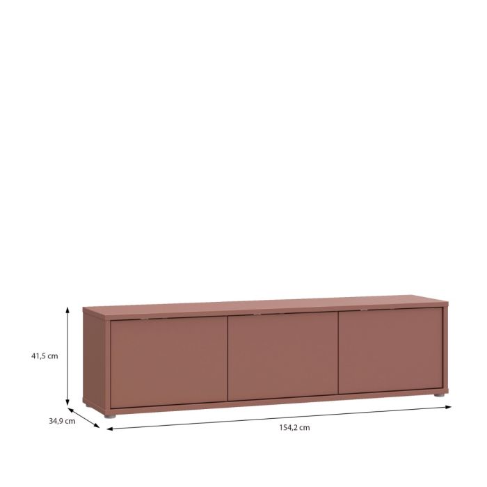 Bloc Wide TV Cabinet in Terracotta - Industrious Decor