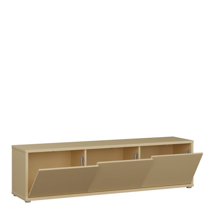 Bloc Wide TV Cabinet in Butter Yellow - Industrious Decor