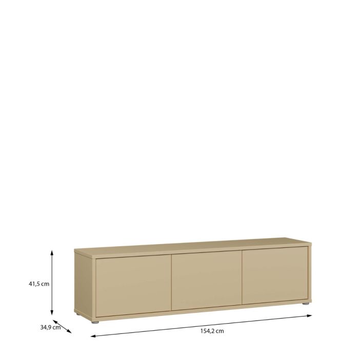 Bloc Wide TV Cabinet in Butter Yellow - Industrious Decor