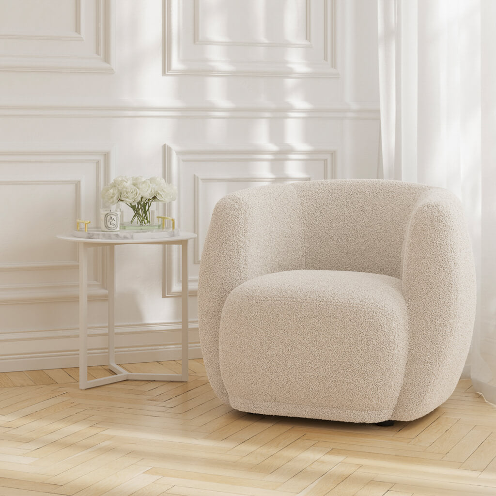 Boo Accent Chair - Natural Boucle - Industrious Decor