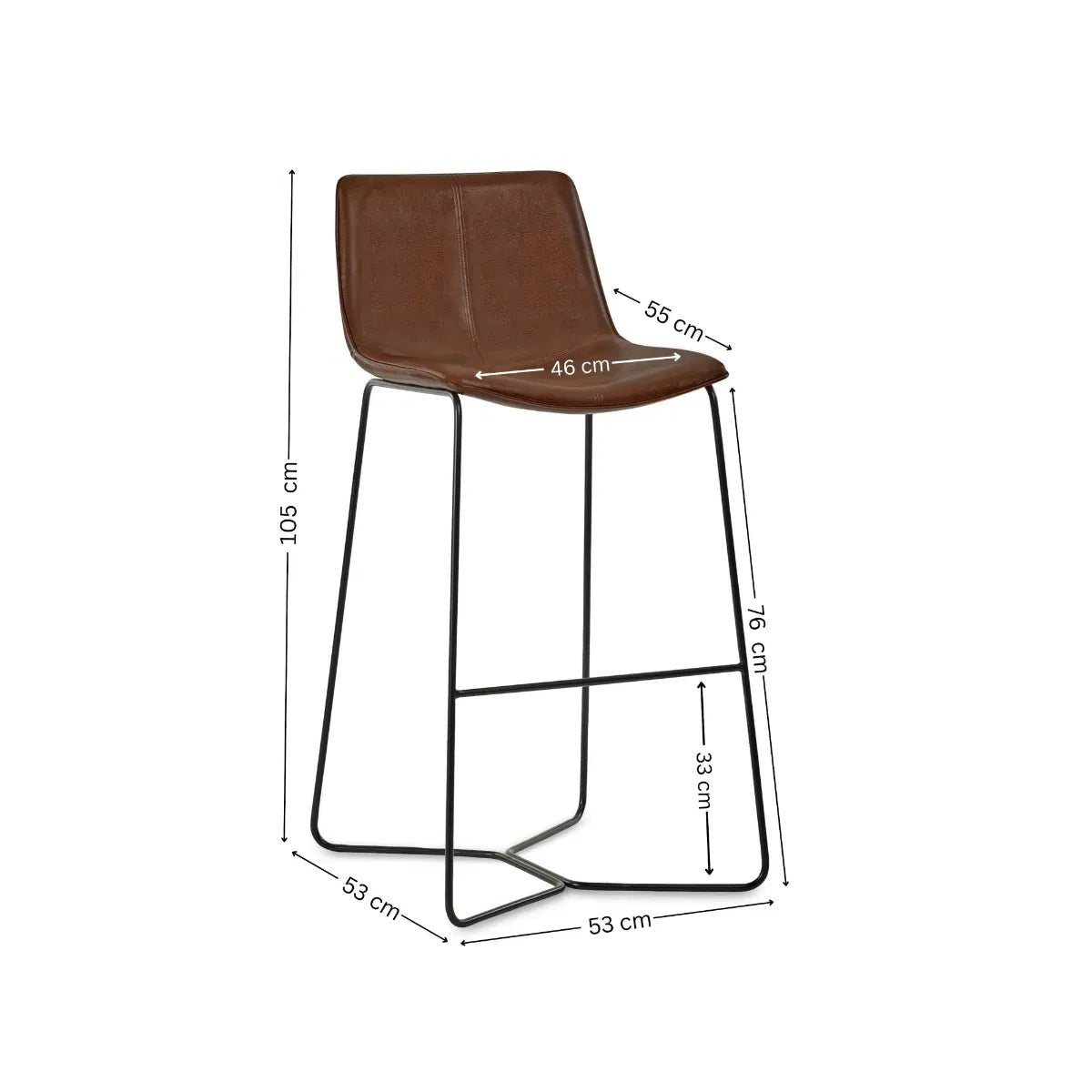 Boston Bar Stool Sold in Pairs - Industrious Decor